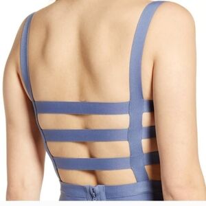 Tiger Mist Prague Back Cutout Blue Mini Dress L